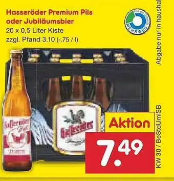 Netto Marken-Discount Hasseröder premium pils oder jubiläumsbier Angebot