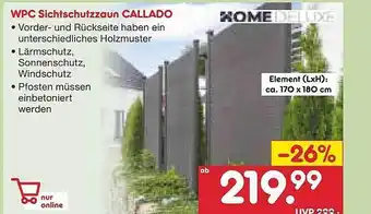 Netto Marken-Discount Wpc sichtschutzzaun callado home deluxe Angebot