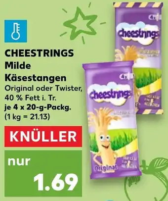 Kaufland Cheestrings Milde Käsestangen 4x20 g Packg. Angebot