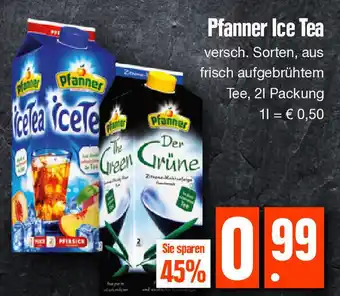 Edeka Pfanner Ice Tea 2 L Packung Angebot