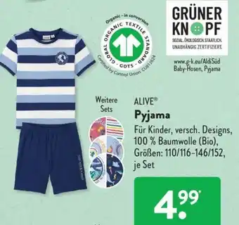 Aldi Süd Alive Pyjama Angebot