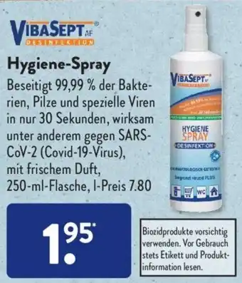 Aldi Süd Vibasept Hygiene Spray 250 ml Flasche Angebot