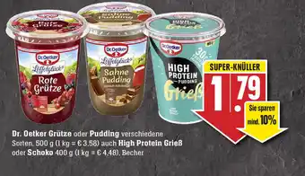 Edeka Dr. Oetker Grütze oder Pudding 500g auch High Protein Grieß oder Schoko 400g Angebot