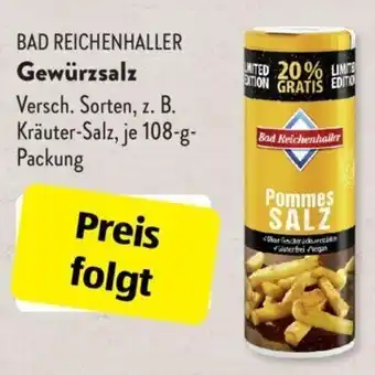 Aldi Süd Bad Reichenhaller Gewürzsalz 108 g Packung Angebot