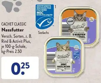 Aldi Süd Cachet Classic Nassfutter 100 g Schale Angebot