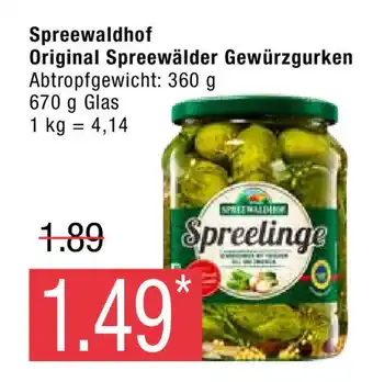 Marktkauf Spreewaldhof Orig. Spreewalder Gewurzgurken 670g Angebot