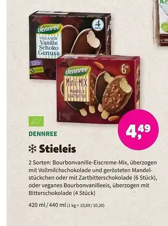 Biomarkt Dennree stieleis Angebot