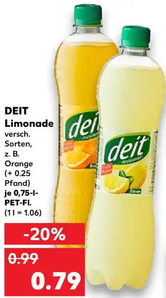 Kaufland Deit Limonade 0,75 L PET-Fl. Angebot