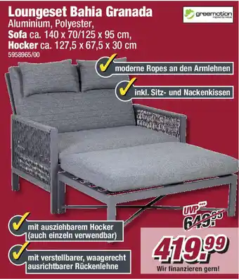 Poco greemotion Loungeset Bahia Granada Angebot