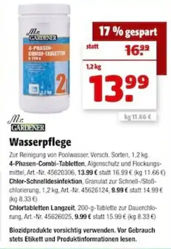 Hagebau Mr. Gardener Wasserpflege 1,2 kg Angebot