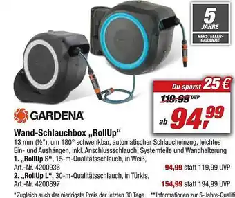 toom Baumarkt Gardena wand-schlauchbox „rollup” Angebot