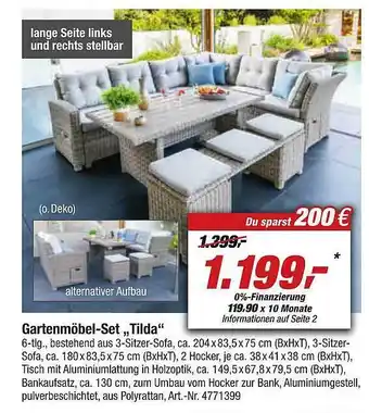 toom Baumarkt Gartenmöbel-set „tilda” Angebot