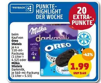 PENNY Oreo stieleis oder milka stieleis Angebot