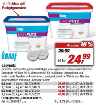 toom Baumarkt Knauf Easyputz 10 kg Angebot