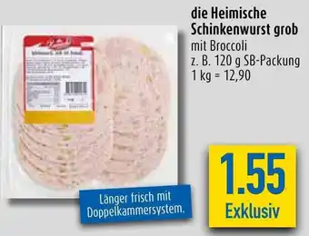 diska die Heimische Schinkenwurst grob mit Broccoli 120 g SB-Packung Angebot