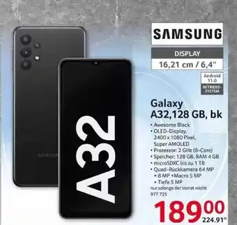 Selgros Samsung galaxy a32, 128 gb, bk Angebot