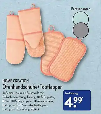 Aldi Nord Home creation ofenhandschuhe-topflappen Angebot