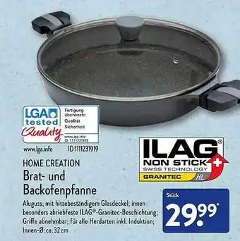 Aldi Nord Home creation brat und backofenpfanne Angebot