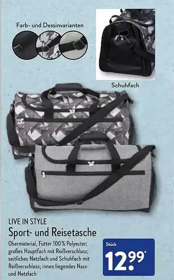 Aldi Nord Live in style sport- und reisetasche Angebot