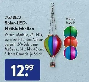 Aldi Süd Casa deco solar led heißluftballon Angebot