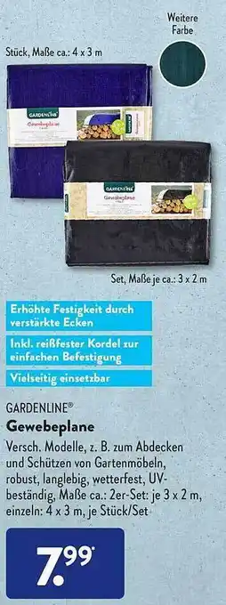 Aldi Süd Gardenline gewebeplane Angebot