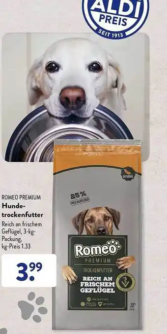 Aldi Süd Romeo premium hundetrockenfutter Angebot