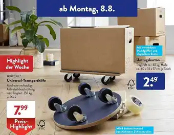 Aldi Süd Workzone universal-transporthilfe oder umzugskarton Angebot