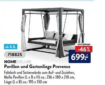 Aldi Süd Home deluxe pavillon und gartenliege provence Angebot