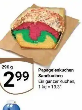 Globus Papageienkuchen sandkuchen Angebot