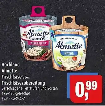 Markant Hochland almette frischkäse oder frischkäsezubereitung Angebot