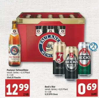 Marktkauf Paulaner hefeweißbier oder beck's bier Angebot