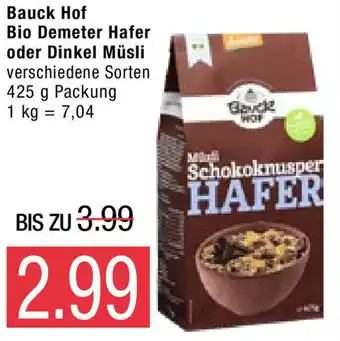 Marktkauf Bauck Hof Bio Demeter Hafer oder Dinkel MüSLI 425 g Packung Angebot