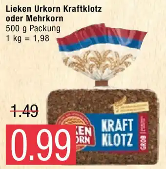 Marktkauf Lieken Urkorn Kraftklotz oder Mehrkorn 500g Angebot