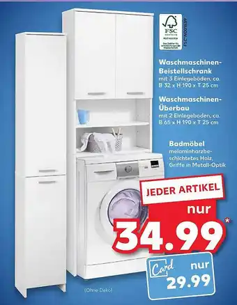 Kaufland Waschmaschinen-beistellschrank oder waschmaschinen-überbau oder badmöbel Angebot