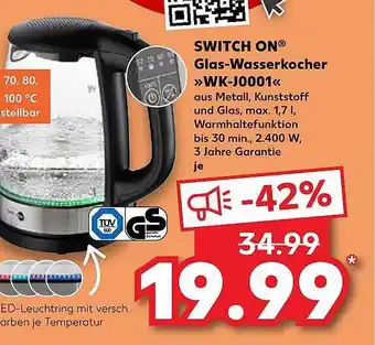 Kaufland Switch on glas-wasserkocher wk-j00001 Angebot