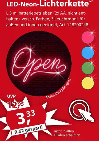 Sonderpreis Baumarkt LED Neon Lichterkette Angebot