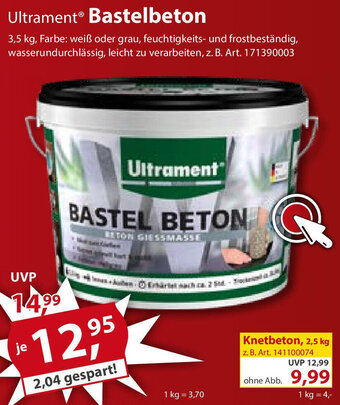 Sonderpreis Baumarkt Ultrament Bastelbeton Angebot