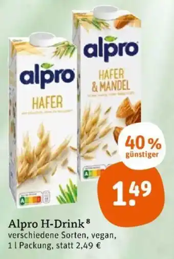 tegut Alpro H-Drink 1 L Packung Angebot