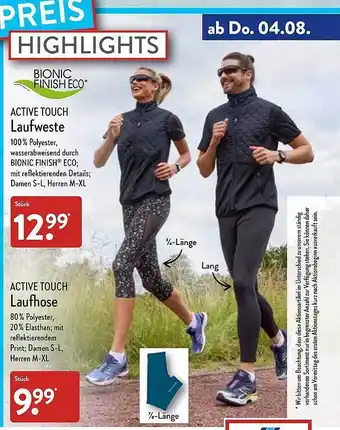 Aldi Nord Active touch laufhose Angebot