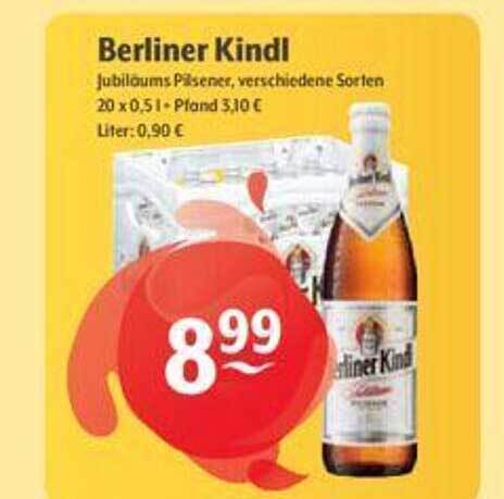 Berliner kindl jubiläums pilsener Angebot bei Getränke Hoffmann