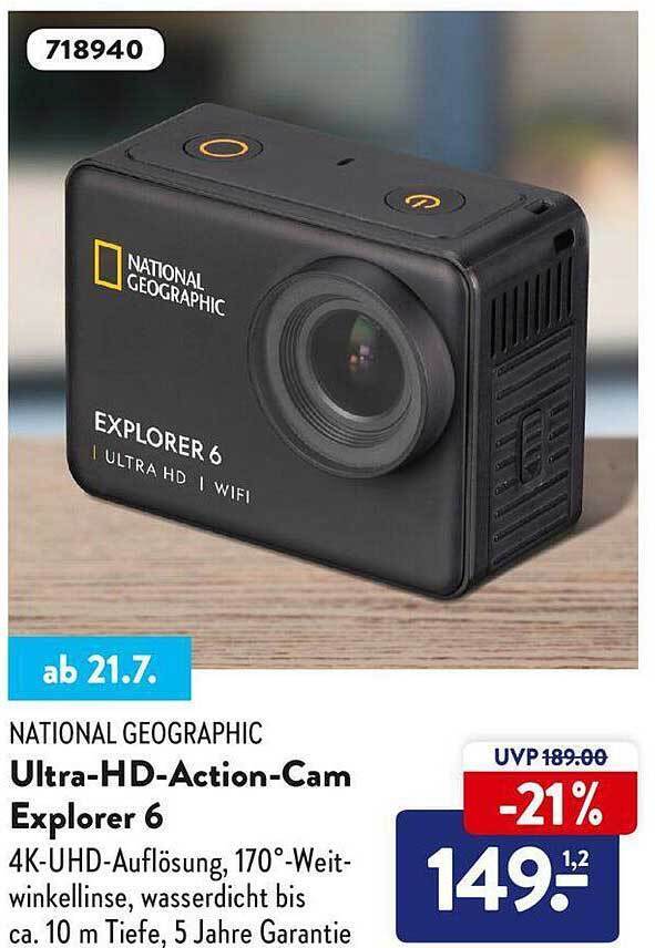 National geographic ultrahdactioncam explorer 6 Angebot bei Aldi Nord