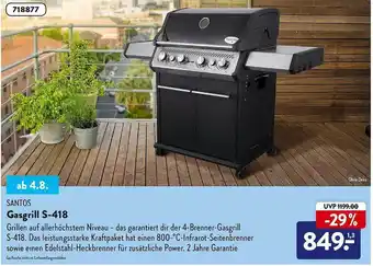 Aldi Nord Santos gasgrill s-418 Angebot