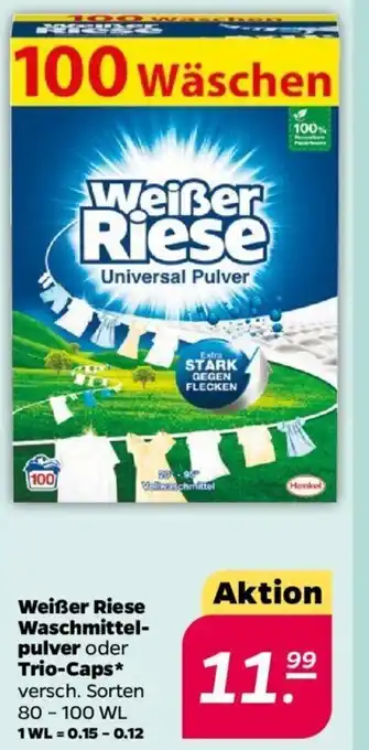 NETTO Weisser Riese Waschmittelpulver o. Trio-Caps 80-100wl Angebot