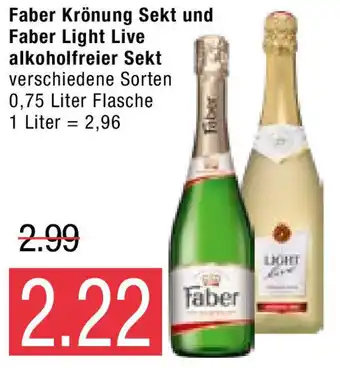 Marktkauf Faber Krönung Sekt und Faber Light Live alkoholfreier Sekt 0,75L Angebot