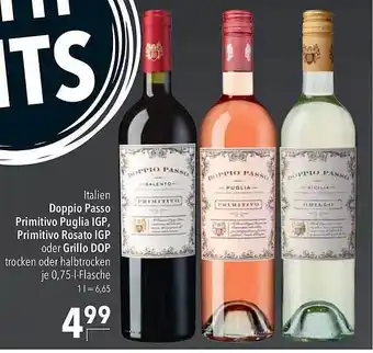 CITTI Markt Italien doppio passo primitivo puglia igp, primitivo rosato igp oder grillo dop Angebot