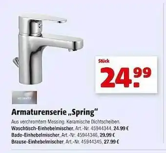 Hagebau Armaturenserie „spring“ Angebot