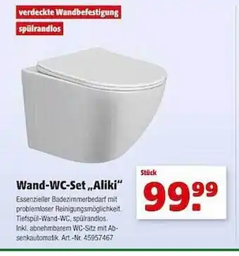 Hagebau Wand-wc-set „aliki“ Angebot