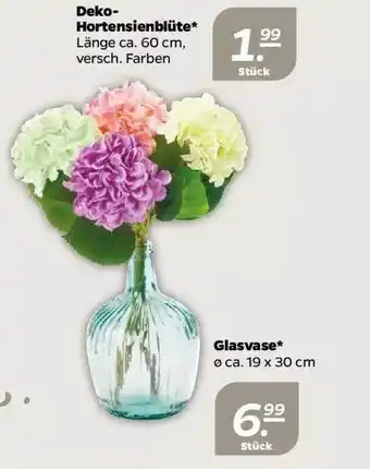 NETTO Deko-hortensieblüte oder glasvase Angebot