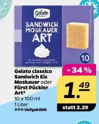 NETTO Gelato classico sandwich eis moskauer oder fürst pückler art Angebot