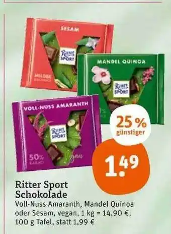 tegut Ritter sport schokolade Angebot